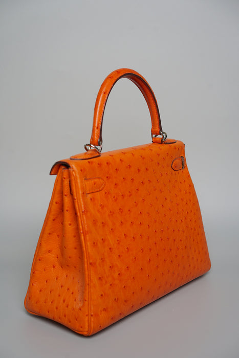 Hermes kelly 28 Orange Ostrich Phw