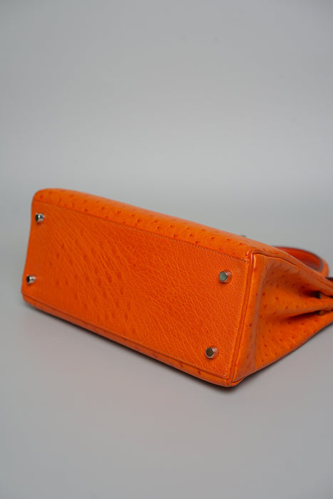 Hermes kelly 28 Orange Ostrich Phw