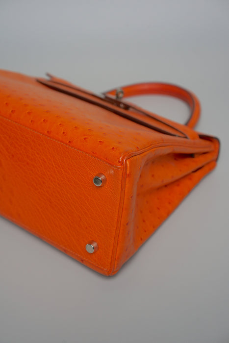 Hermes kelly 28 Orange Ostrich Phw