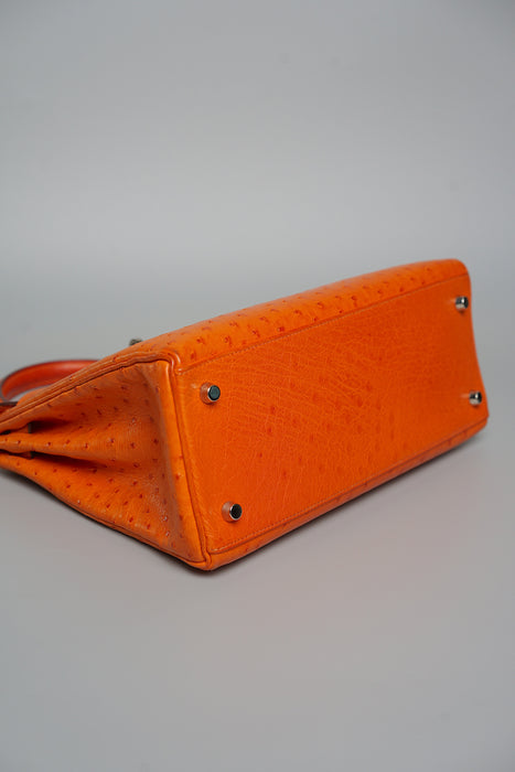 Hermes kelly 28 Orange Ostrich Phw