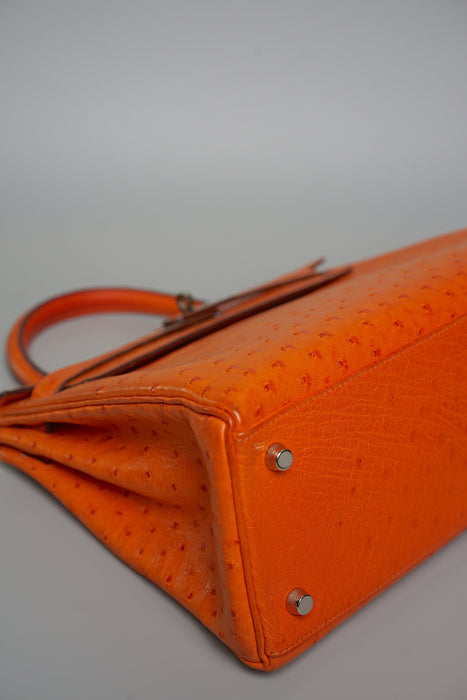 Hermes kelly 28 Orange Ostrich Phw