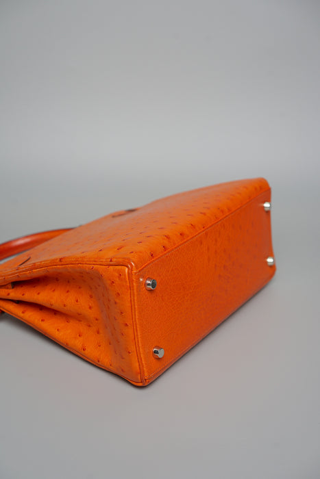 Hermes kelly 28 Orange Ostrich Phw