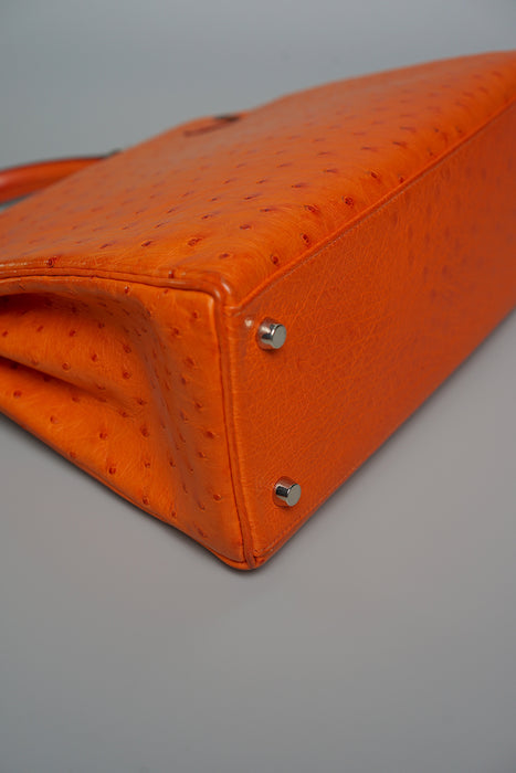 Hermes kelly 28 Orange Ostrich Phw