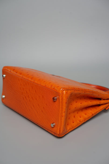 Hermes kelly 28 Orange Ostrich Phw