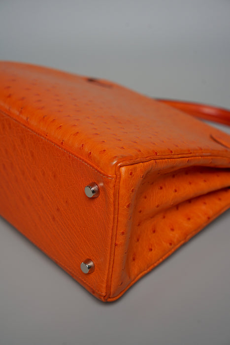 Hermes kelly 28 Orange Ostrich Phw