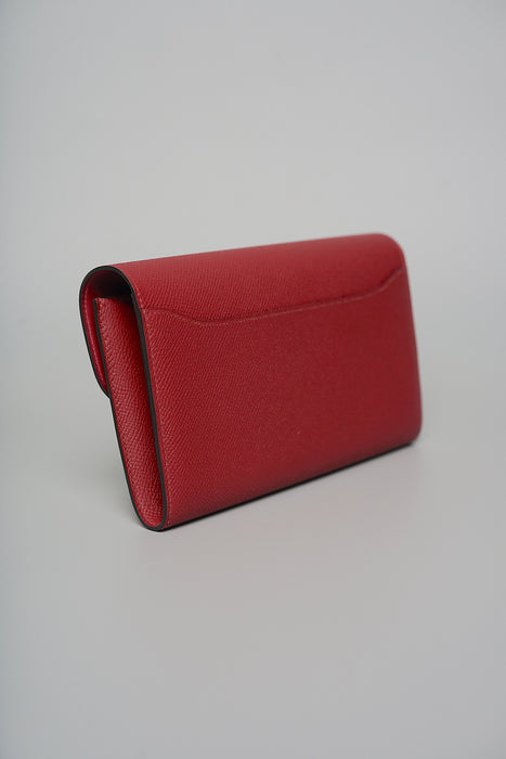 Hermes Constance Wallet in Rouge Grenate Enamel Buckle Ghw (Brand New)
