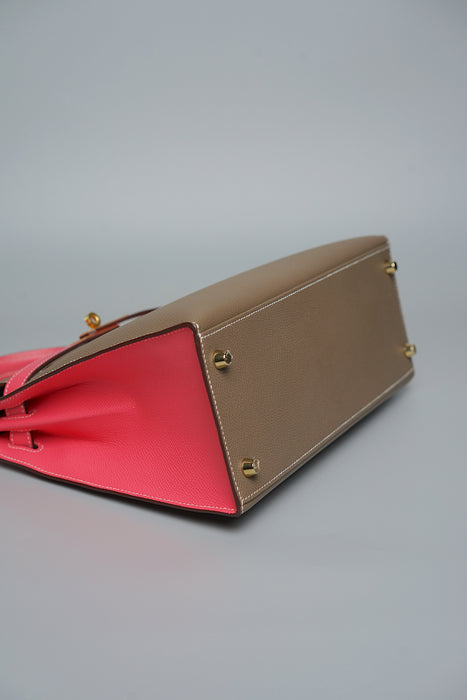 Hermes Kelly 28 HSS Sellier in Etoupe/Rose Azalea Bghw