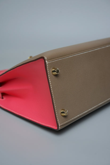 Hermes Kelly 28 HSS Sellier in Etoupe/Rose Azalea Bghw