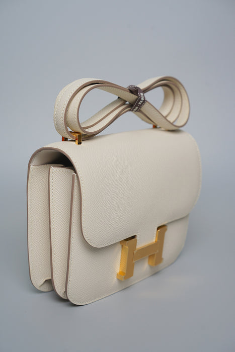 Hermes Constance 18 in Craie Epsom Ghw (Brand New)