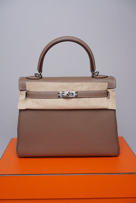 Hermes Kelly 25 in Etoupe Togo Phw (Brand New)