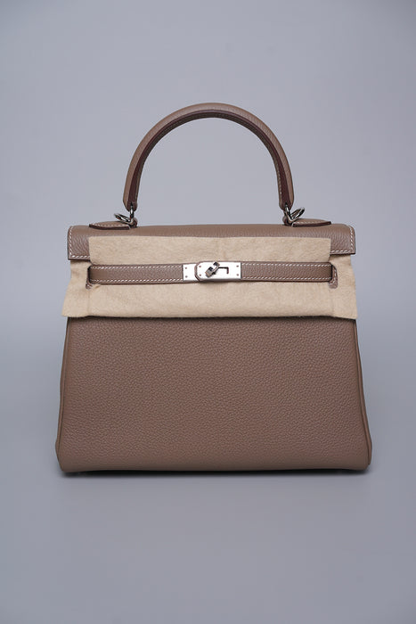 Hermes Kelly 25 in Etoupe Togo Phw (Brand New)