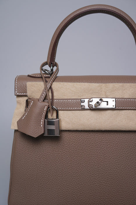 Hermes Kelly 25 in Etoupe Togo Phw (Brand New)