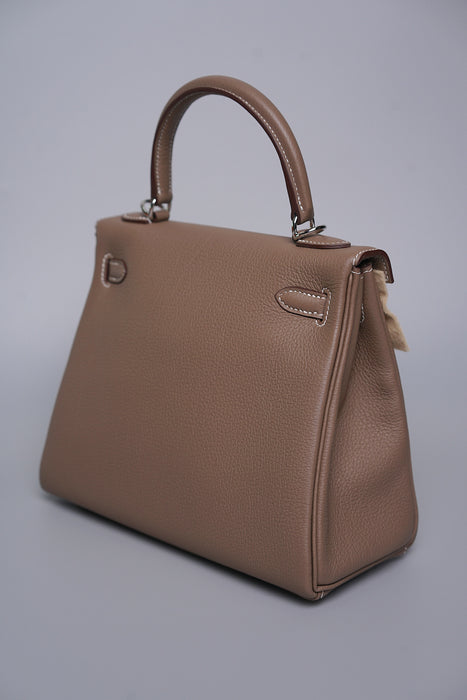 Hermes Kelly 25 in Etoupe Togo Phw (Brand New)