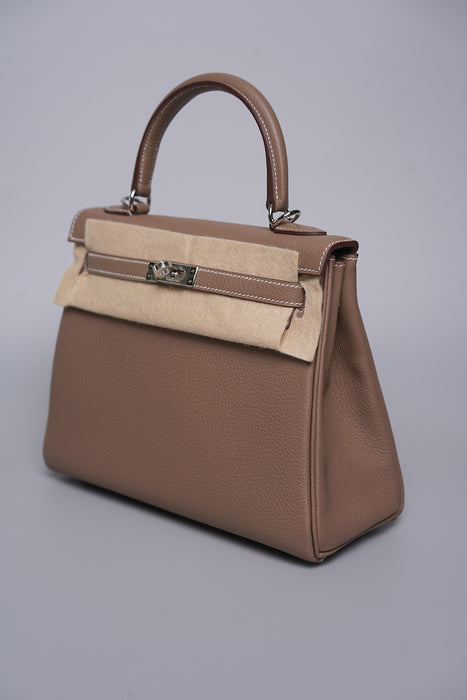 Hermes Kelly 25 in Etoupe Togo Phw (Brand New)