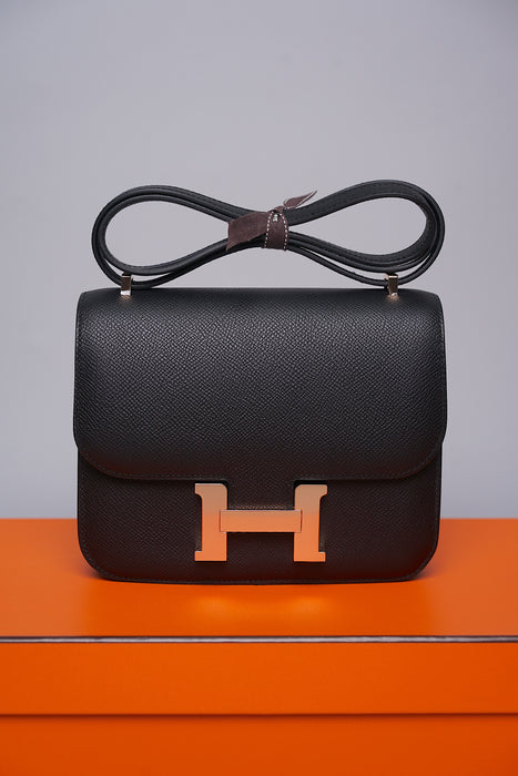 Hermes Constance 18 in Noir Epsom Rghw (Brand New)