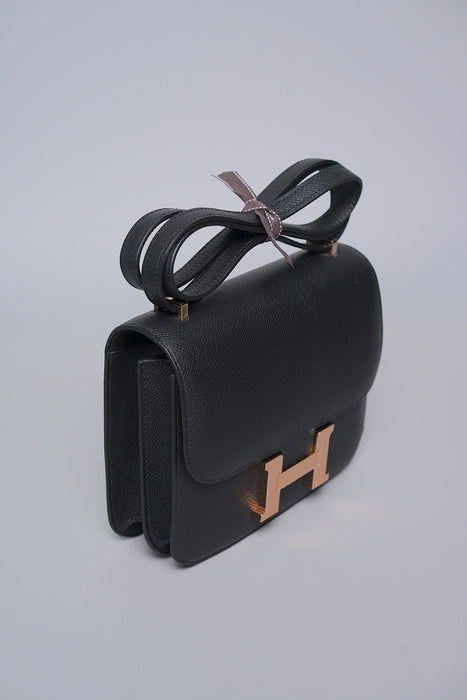 Hermes Constance 18 in Noir Epsom Rghw (Brand New)