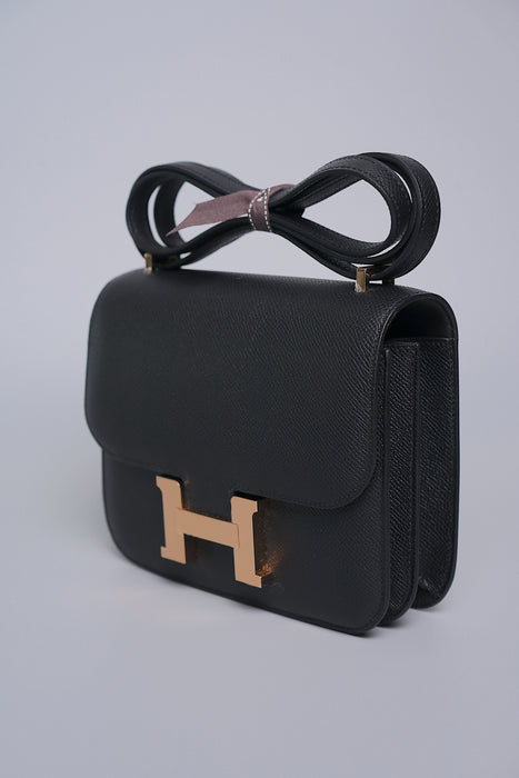Hermes Constance 18 in Noir Epsom Rghw (Brand New)