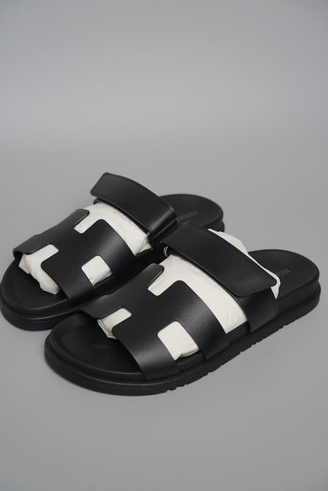 Hermes Chypre Sandals in Noir Size 38 (Brand New)