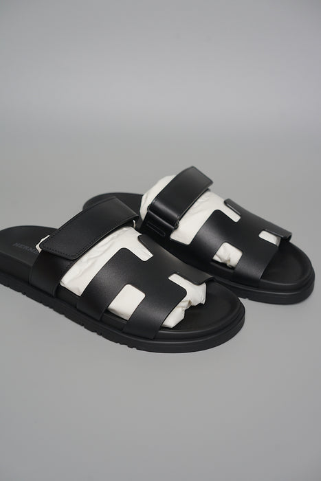 Hermes Chypre Sandals in Noir Size 38 (Brand New)