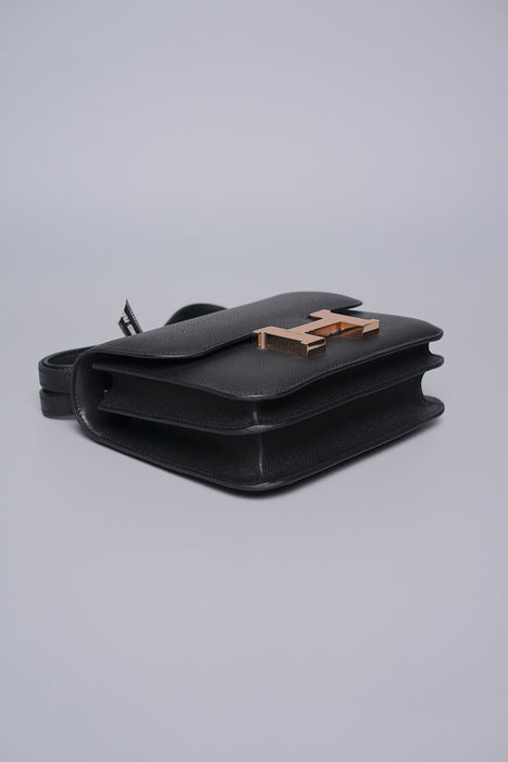 Hermes Constance 18 in Noir Epsom Rghw (Brand New)