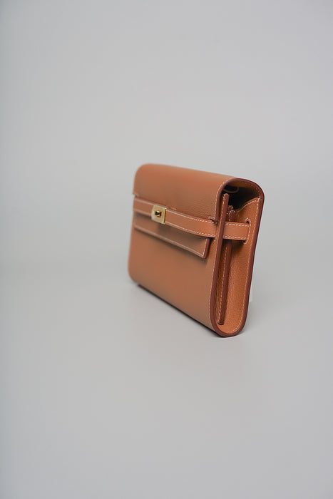 Hermes Kelly To Go in Gold Evercolor Ghw (Brand New)