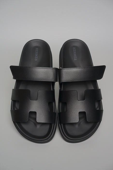 Hermes Chypre Sandals in Noir Size 38 (Brand New)