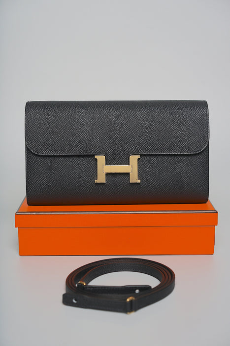 Hermes Constance To Go in Black Epsom Ghw (Brand New)