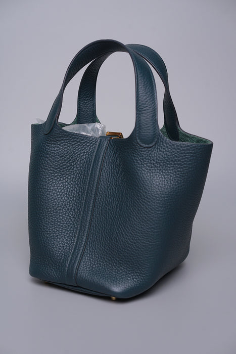 Hermes Picotin 18 in Vert Cypress Ghw