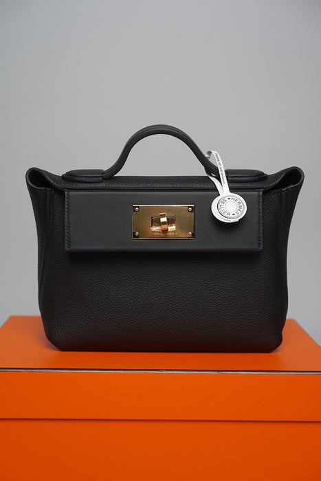 Hermes 2424-21 black swift / togo ghw (Brand New)