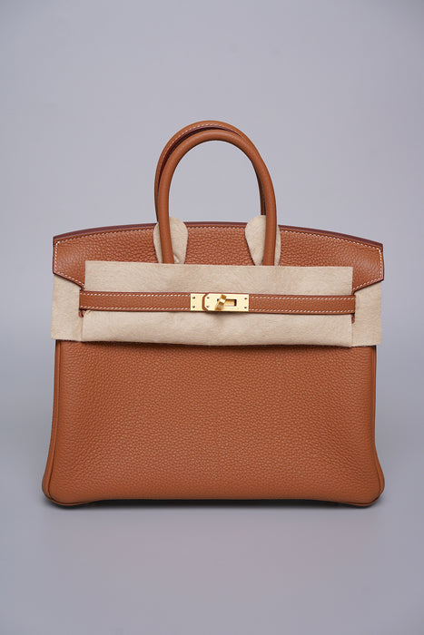 Hermes Birkin 25 in Gold Togo Bghw (Brand New)