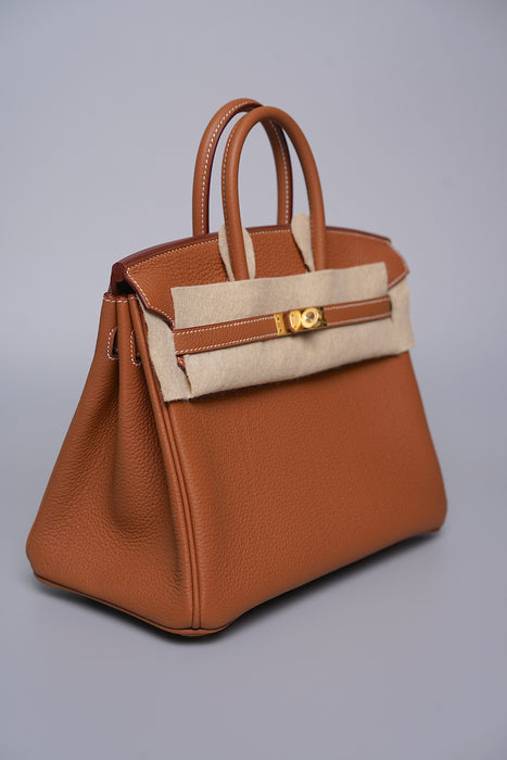 Hermes Birkin 25 in Gold Togo Bghw (Brand New)