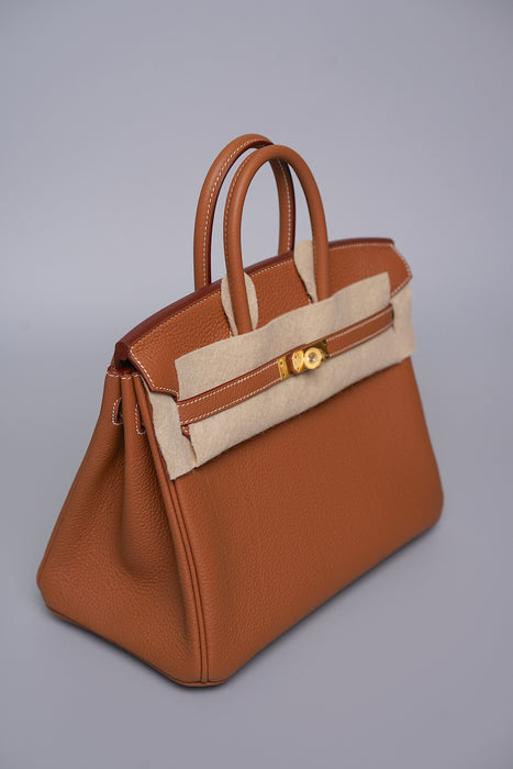 Hermes Birkin 25 in Gold Togo Bghw (Brand New)