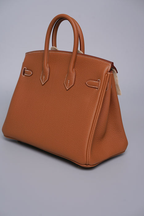 Hermes Birkin 25 in Gold Togo Bghw (Brand New)