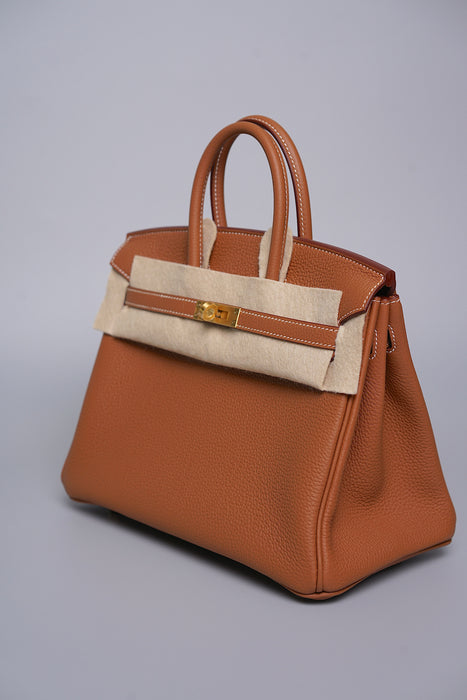 Hermes Birkin 25 in Gold Togo Bghw (Brand New)