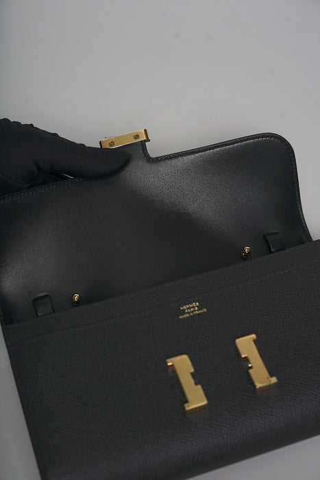 Hermes Constance To Go in Black Epsom Ghw (Brand New)