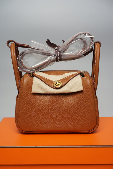 Hermes Mini Lindy in Gold Ghw (Brand New)