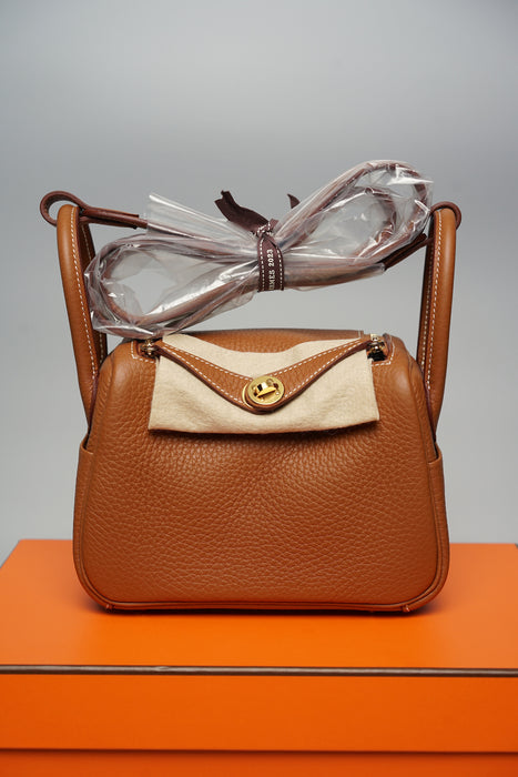 Hermes Mini Lindy in Gold Ghw (Brand New)