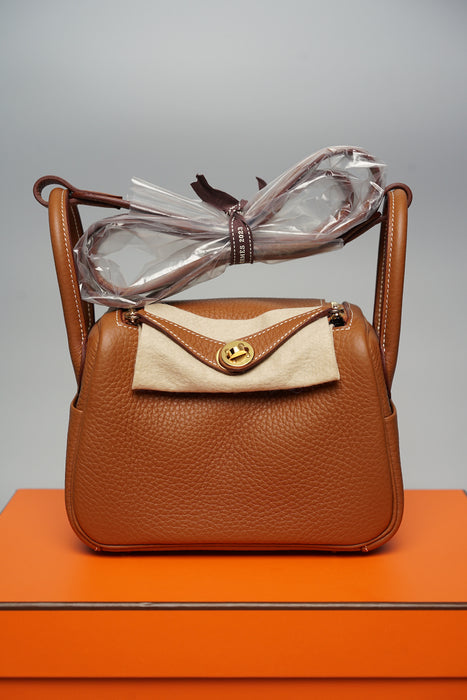 Hermes Mini Lindy in Gold Ghw (Brand New)