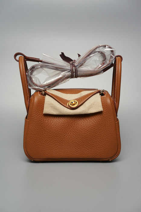 Hermes Mini Lindy in Gold Ghw (Brand New)