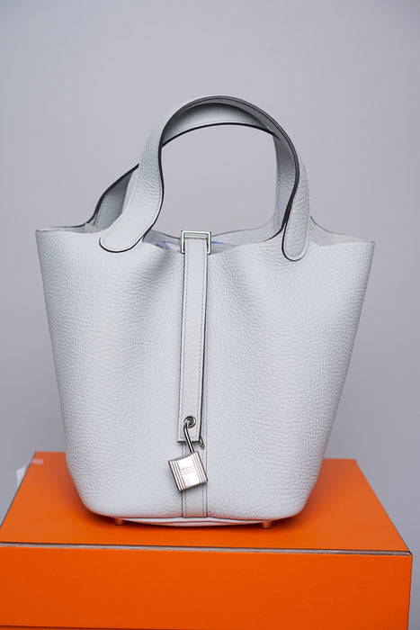 Hermes Picotin 18 in Bleu Pale Phw (Brand New)