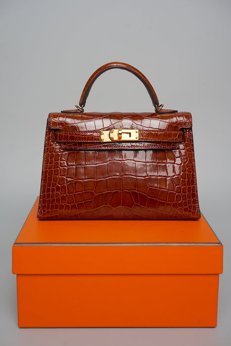 Hermes kelly 20 Miel Shiny Alligator ghw