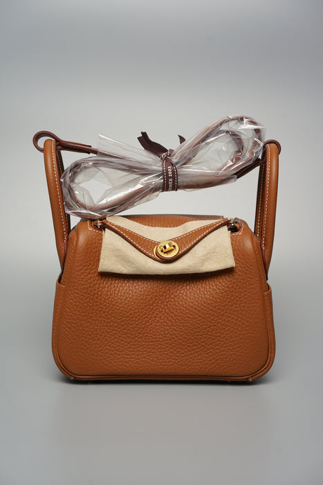 Hermes Mini Lindy in Gold Ghw (Brand New)