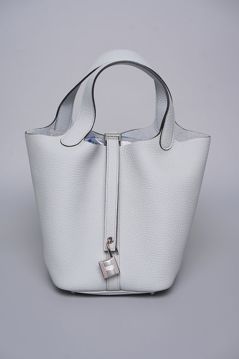 Hermes Picotin 18 in Bleu Pale Phw (Brand New)
