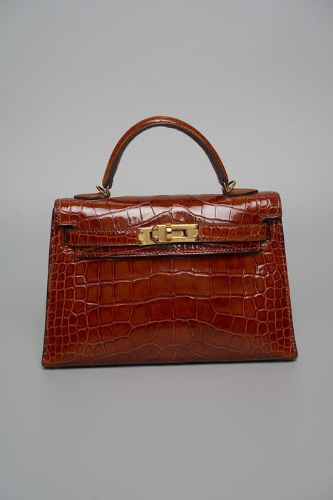 Hermes kelly 20 Miel Shiny Alligator ghw