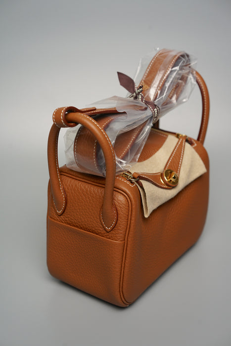 Hermes Mini Lindy in Gold Ghw (Brand New)