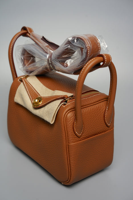 Hermes Mini Lindy in Gold Ghw (Brand New)