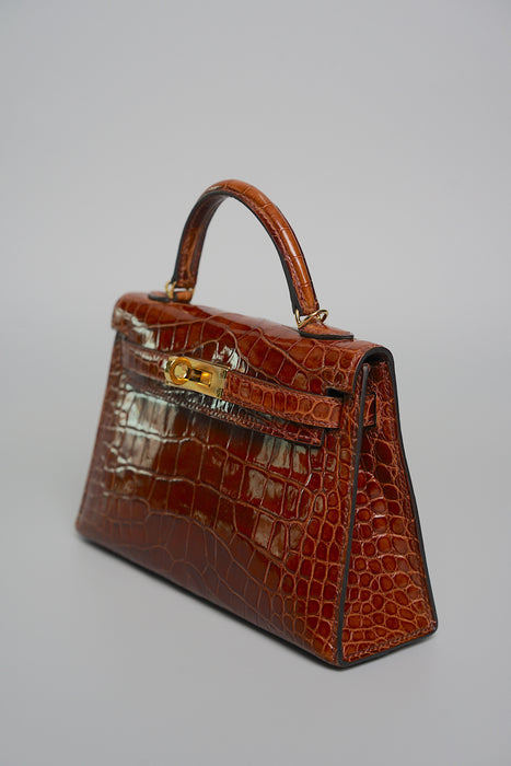 Hermes kelly 20 Miel Shiny Alligator ghw