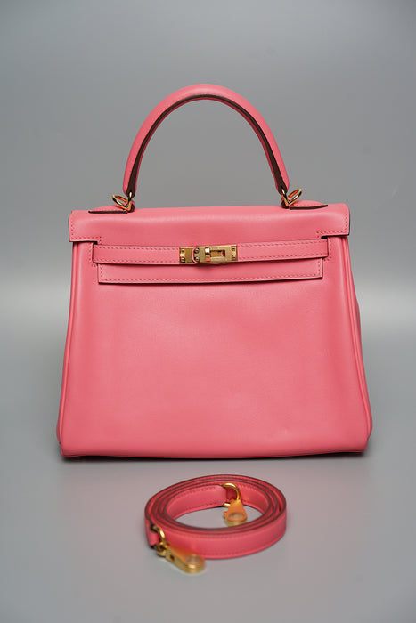 Hermes Kelly 25 Retourne in Rose Azalea Ghw