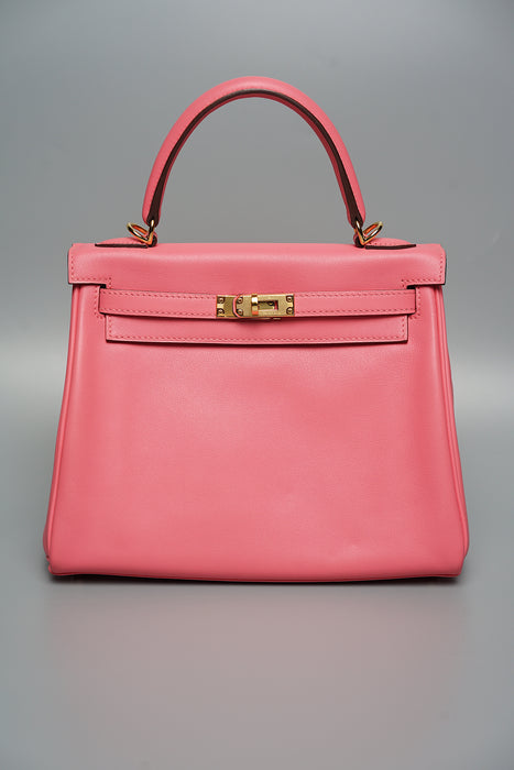 Hermes Kelly 25 Retourne in Rose Azalea Ghw