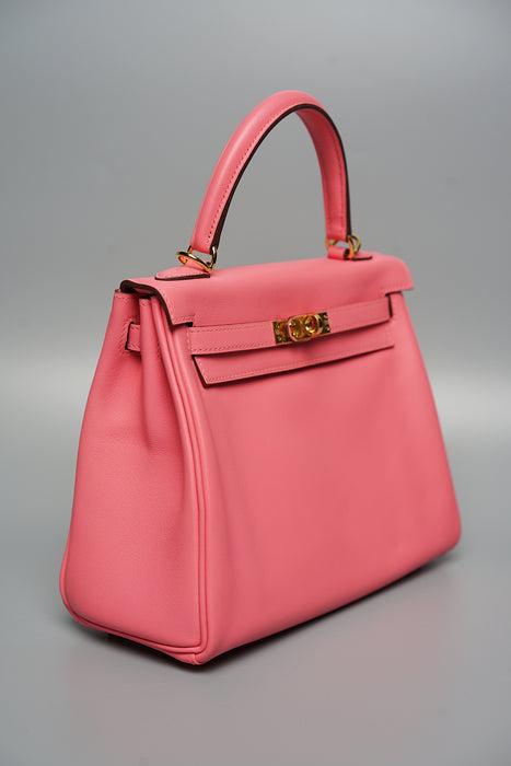 Hermes Kelly 25 Retourne in Rose Azalea Ghw